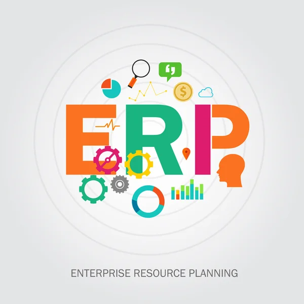 Planificación de recursos de la empresa erp — Archivo Imágenes Vectoriales