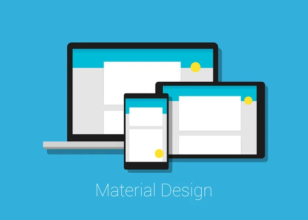 Material deign responsive interface layout — Stock Vector
