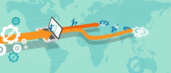 Externalización de la expansión empresarial — Vector de stock