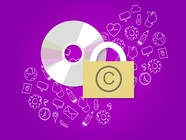 Telif hakkı koruması dijital güvenli veri — Stok Vektör