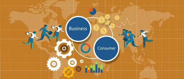 B2C бізнес споживачеві — стоковий вектор