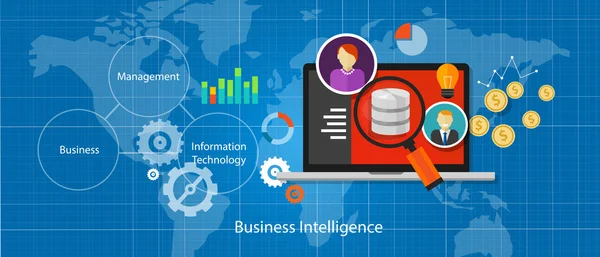 Análisis de bases de datos de inteligencia empresarial — Vector de stock