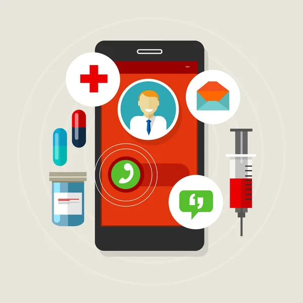 Santé caal médecin médicament téléphone portable — Image vectorielle