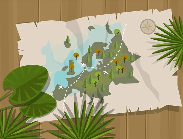 Jungle map europa cartoon abenteuer — Stockvektor