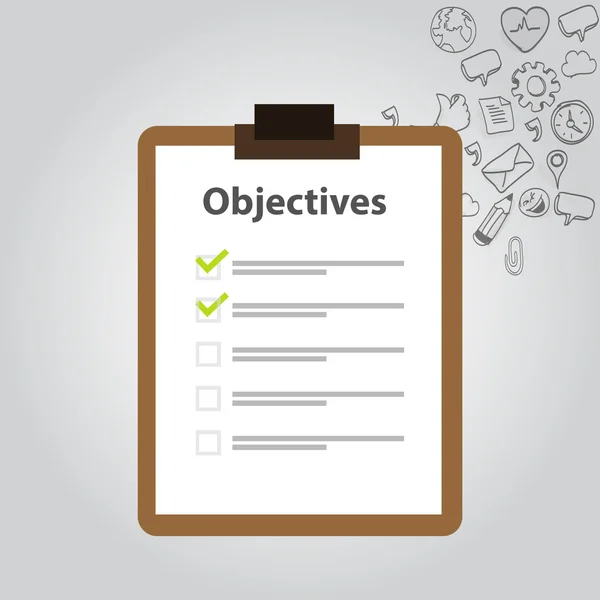 Objektivní rada cíl kontrolní seznam — Stockový vektor