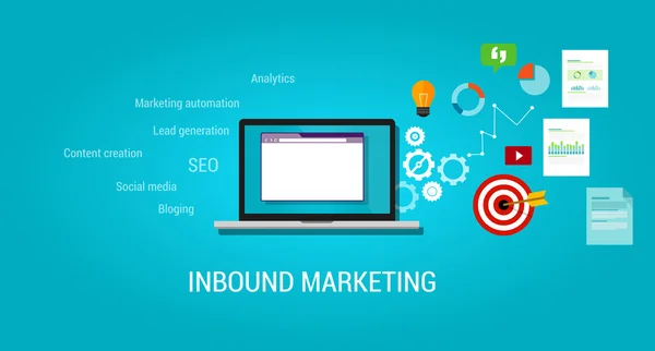 Inkomende inhoud blog marketing Seo — Stockvector