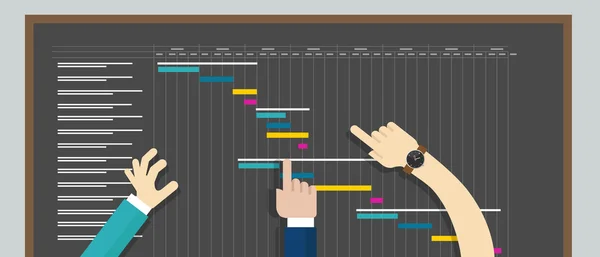 Gestione del progetto pianificazione gant-chart — Vettoriale Stock