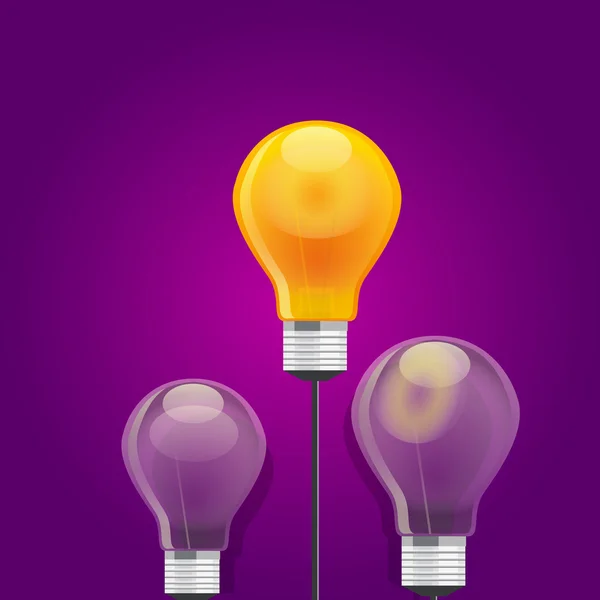 Idea competir mejor bombilla brillo lámpara de luz — Vector de stock