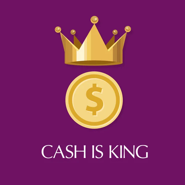 Cash is koning geld alles — Stockvector