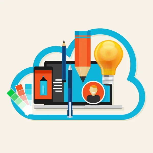 Kreative cloud software mobile art design — Stockvektor