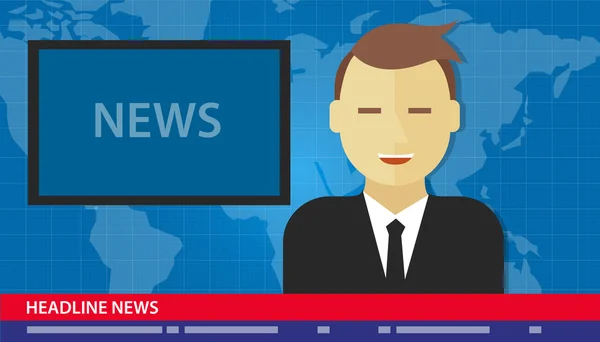 Anchor man news headline breaking tv — Stock Vector