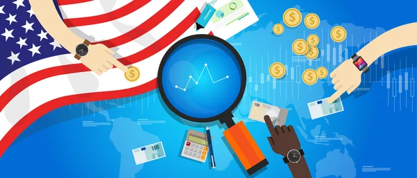 Estados Unidos Estados Unidos economía financiera — Vector de stock