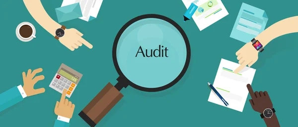 Auditoria empresa financeira processo de investigação fiscal contabilidade de negócios — Vetor de Stock