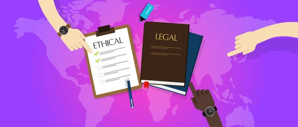 Law legal vs ethical ethics — Stock Vector