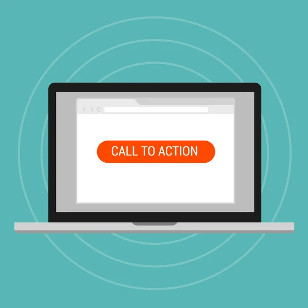 Call to action ottimizzazione della pagina di destinazione traffici layout efficaci — Vettoriale Stock