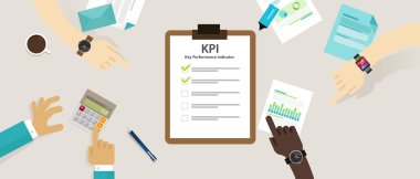 kpi key performance indicator business concept evaluation strategy plan measure hr clipart