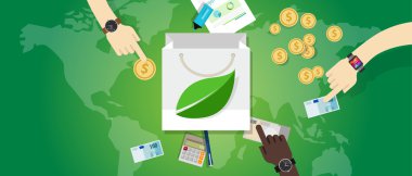 çanta alışveriş suçluluk ücretsiz Yeşil dostu tüketim satın çevre çevre kavramı