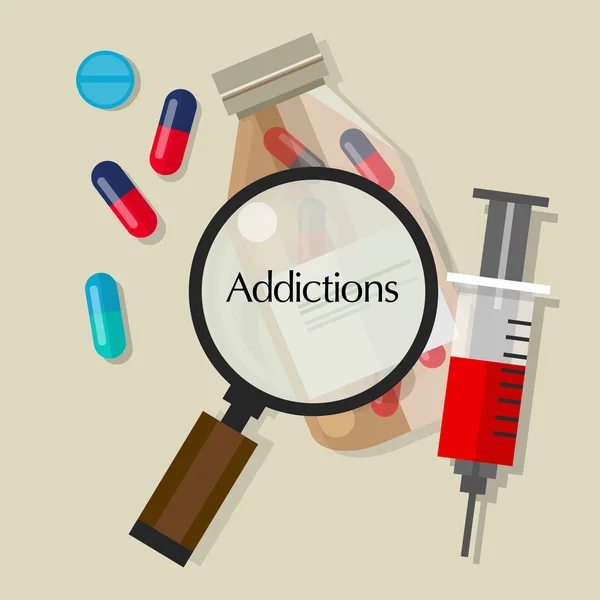 Addictions drug addicts pills overdose vector illustration icon — Stock Vector