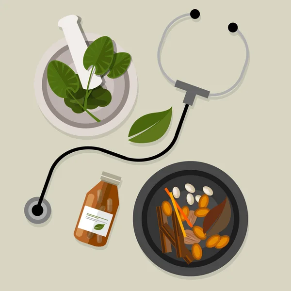 Medicina alternativa natural tradicional — Vector de stock