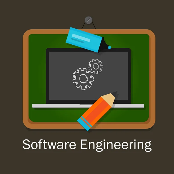 Estudo de desenvolvimento de equipamentos de informática de engenharia de software —  Vetores de Stock