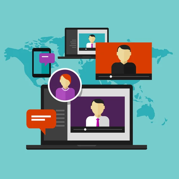 Webinaire formation en ligne concept enseignement à distance e-learning — Image vectorielle