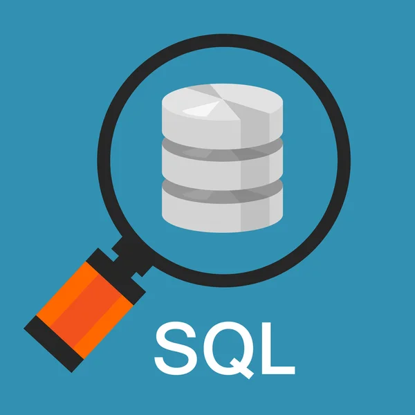 Sql langage de requête structuré base de données recherche code de données — Image vectorielle