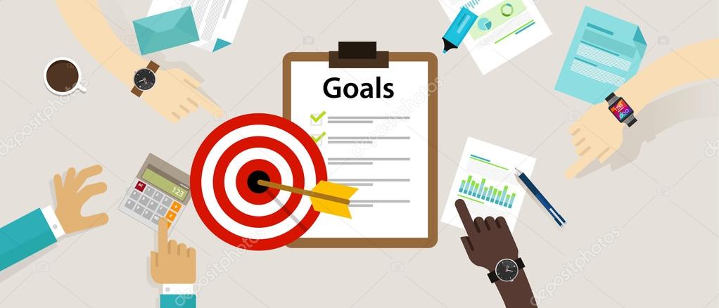 target goals vector icon success business strategy concept team work