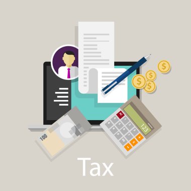 pay tax taxes money icon income taxation currency calculating clipart