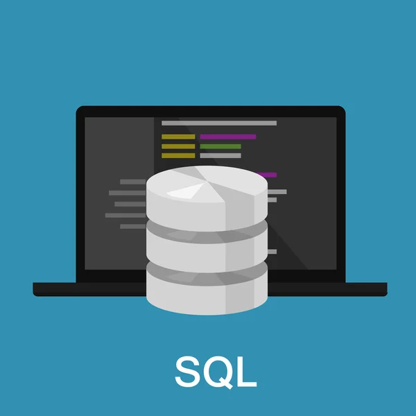 Sql lenguaje de consulta estructurado código de búsqueda de datos de base de datos — Archivo Imágenes Vectoriales