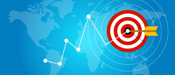 Achieving target strategy improvement concept growth market arrow goals — Stock Vector