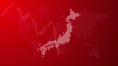 Kırmızı hamurlu şamdan şeması Japon borsasında ekonomik durgunluk ve finansal kayıp Japonya 'da ticaret trendi