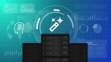 Üretici AI sunucu altyapısı ve yapay zeka veri işleme teknolojisi gösterge paneli