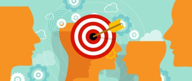 targeting customer head mind niche target market marketing concept business clipart