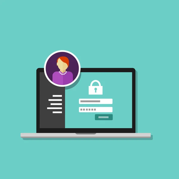 Gestión de acceso autorizar la autenticación de software de inicio de sesión de contraseña sistema de seguridad — Archivo Imágenes Vectoriales