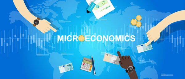 Microeconomia microeconomia financeira wubject mundo —  Vetores de Stock