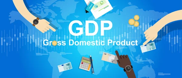 Gdp produto interno bruto ilustração economia financeira gráfico fundo mapa mundial —  Vetores de Stock