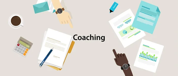 Treinamento de gestão profissional de business coaching —  Vetores de Stock