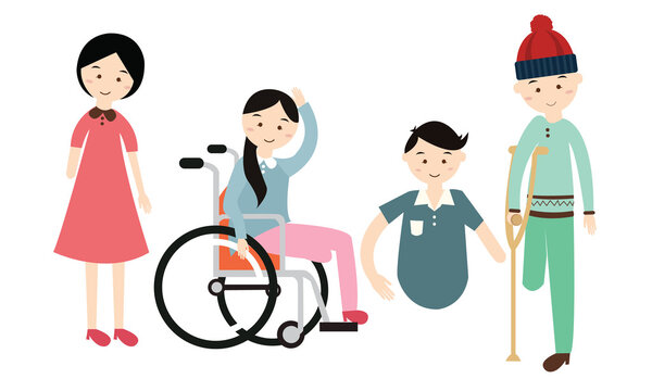 Векторная плоская иллюстрация инвалидности в мире
