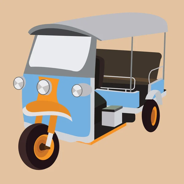 Tuk tuktuk thailand iconische vervoer riksja vervoer stad bangkok taxi vector — Stockvector