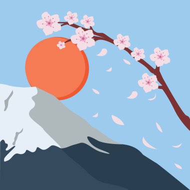 karlı dağ fuji sakura çiçek Sonbahar Japonya güneş