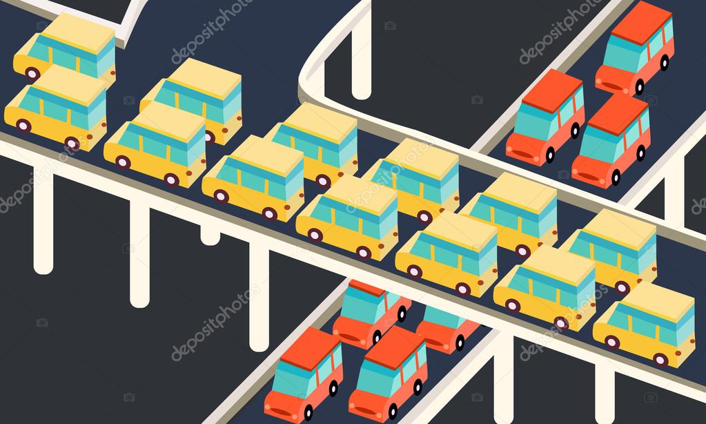 Traffic jam car waiting stuck in line road city Stock Vector Image by  ©bakhtiarzein #96897016