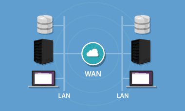 Wan ve Lan bağlantısı yerel alan ağı wideintranet topolojisi ile ağ