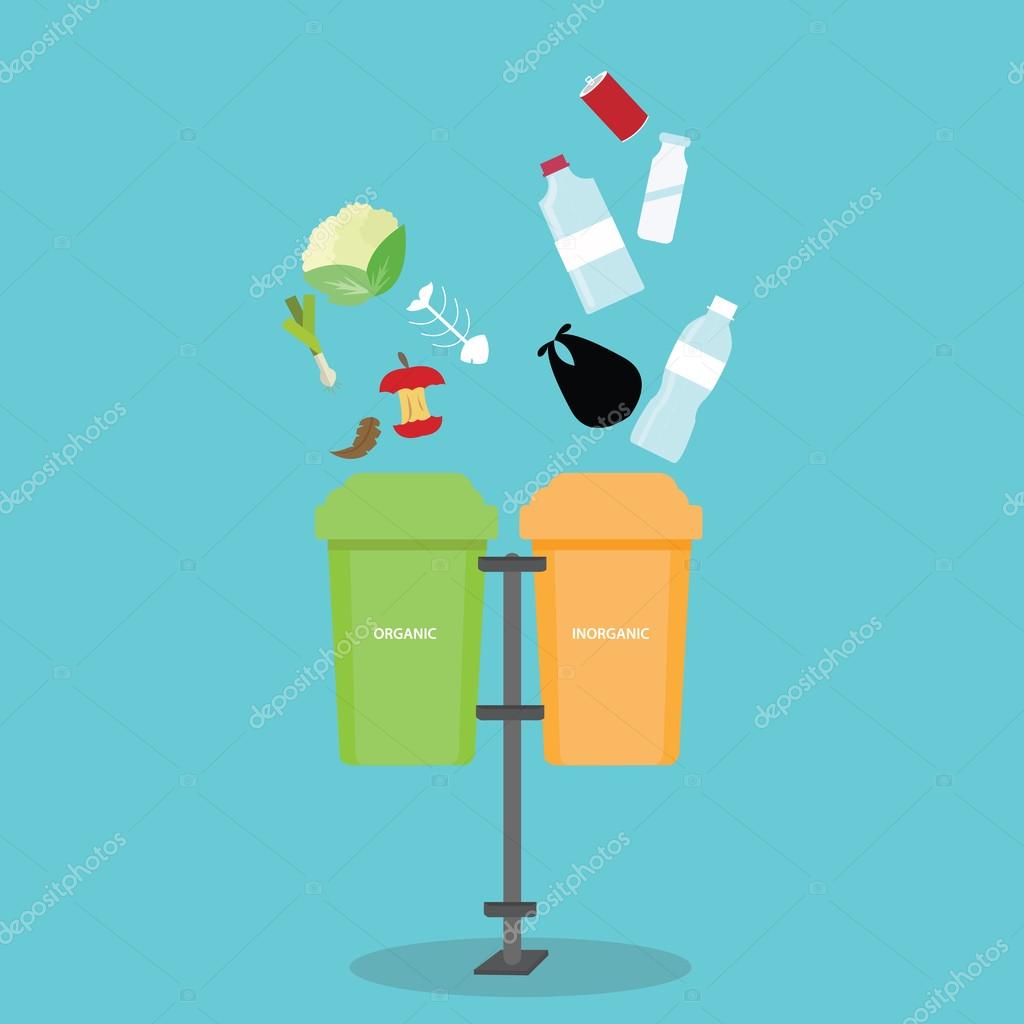 Vector illustration of Organic Inorganic Recycle Garbage 98143336