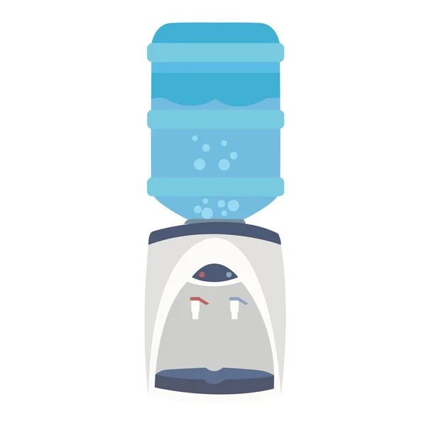 Dispensador de agua refrigerador botella purificador equipo de grifo azul plano — Archivo Imágenes Vectoriales