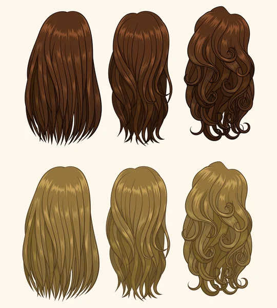 Tipos de cabello 1 — Vector de stock