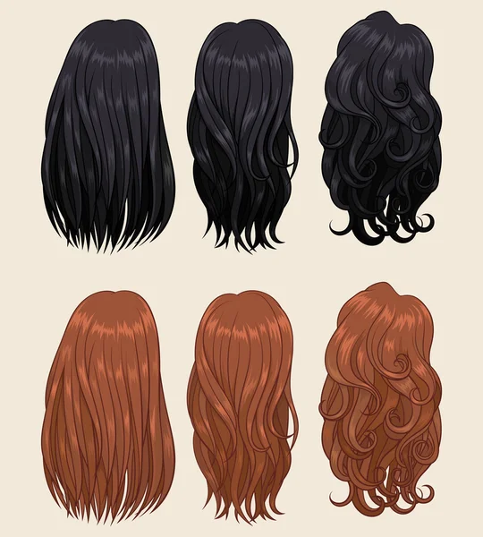Tipos de cabelo 2 — Vetor de Stock