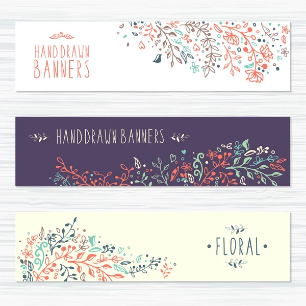 Vintage cards with flower patterns and floral ornaments