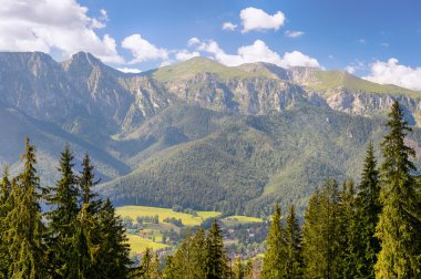 Görünüm Giewont tepe, Tatra Dağları, Polonya.
