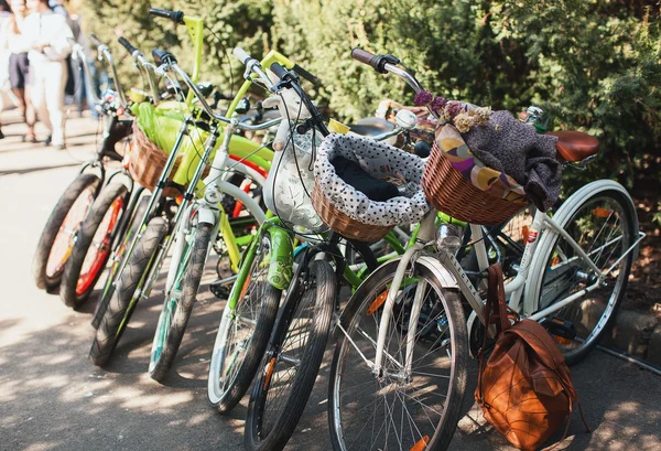 Bicicletas de moda antigua con cestas — Foto de Stock