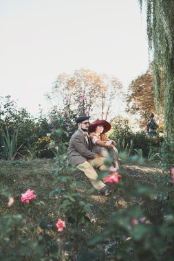 Bisiklet Retro cruise katılan Çift